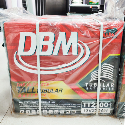 DBM 12V, 220 Ah Tubular Battery - Heavy-Duty, Long-Lasting Backup